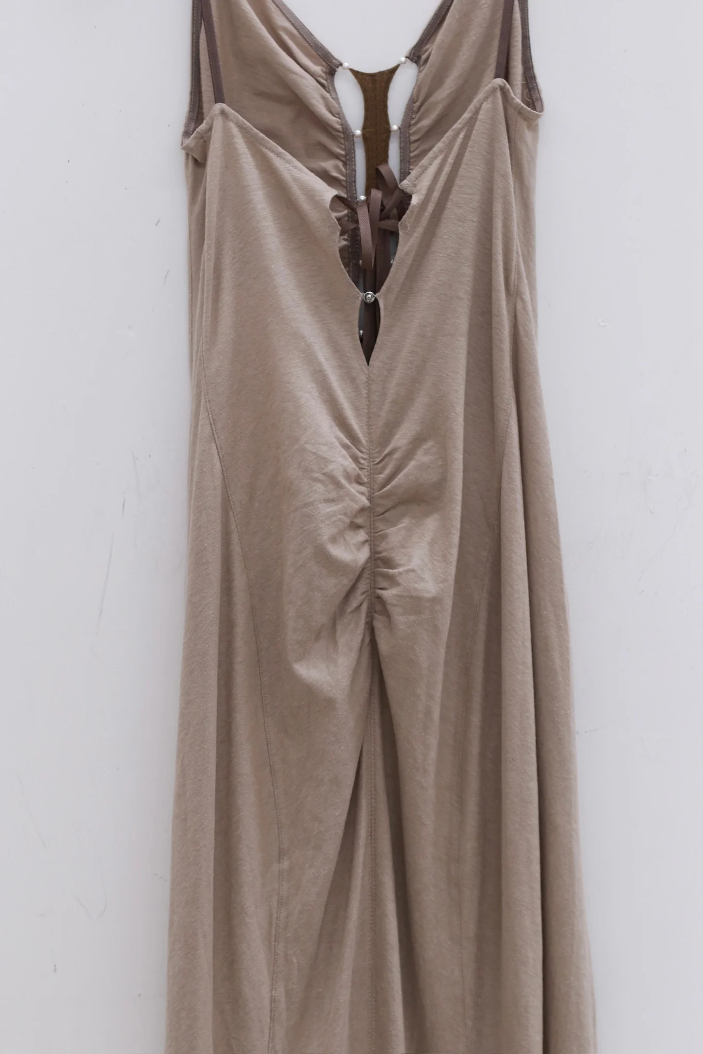 RUI built 25 autumn and winter cotton and linen lace long dress RUI-RAW25WV04-Ficelle camel brown - Image 4