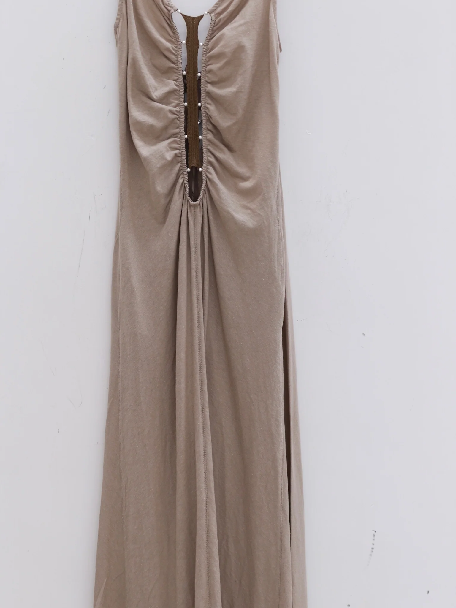 RUI built 25 autumn and winter cotton and linen lace long dress RUI-RAW25WV04-Ficelle camel brown - Image 5