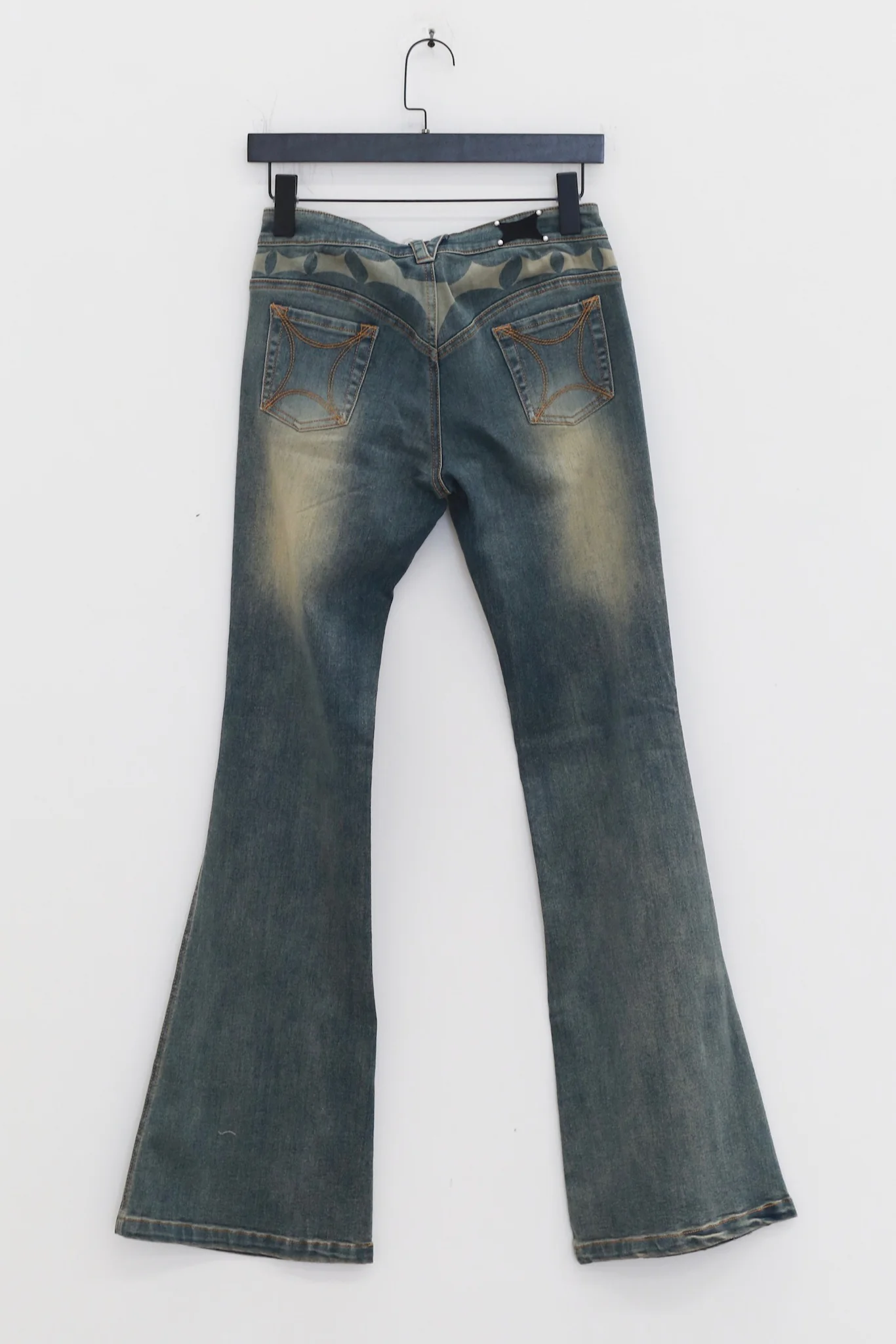 RUI built 25 autumn and winter G waist print denim flared casual pants A25WV21 Grey Blue - Image 2