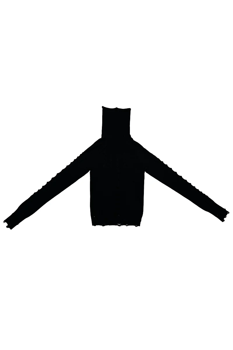 RUI built 25 autumn and winter high collar long sleeve bottoming shirt RUI-RAW25KN03-Onyx black - Image 7