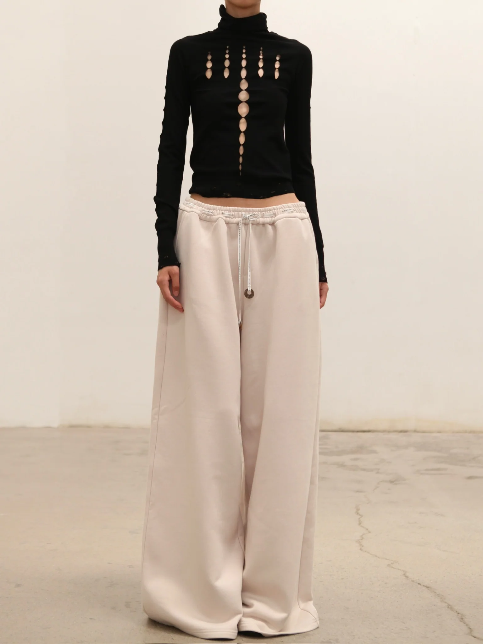 RUI built 25 autumn and winter loose drawstring sweatpants RUI-RAW25WV15-SeaShell Pink Shell - Image 6
