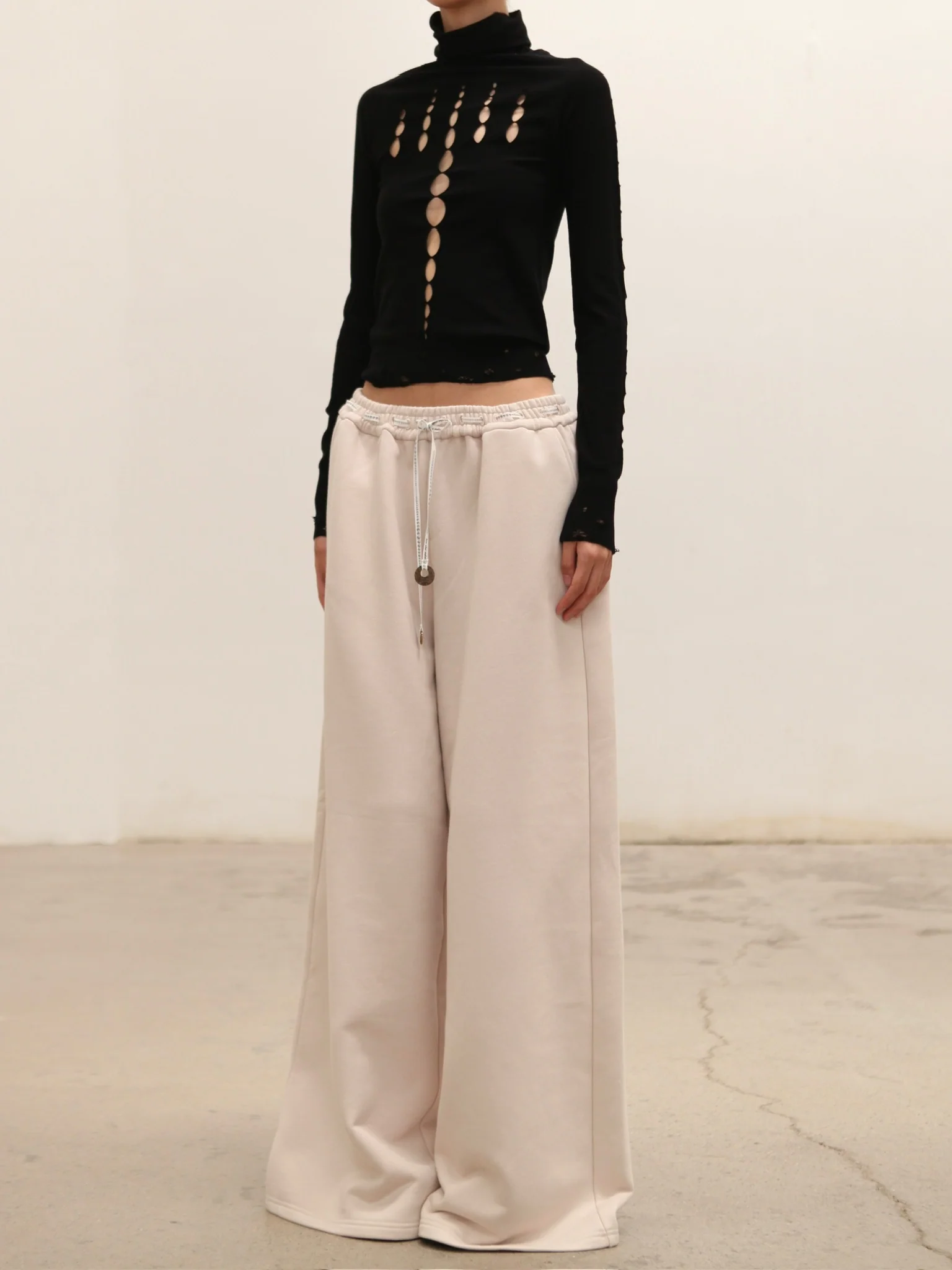 RUI built 25 autumn and winter loose drawstring sweatpants RUI-RAW25WV15-SeaShell Pink Shell - Image 8