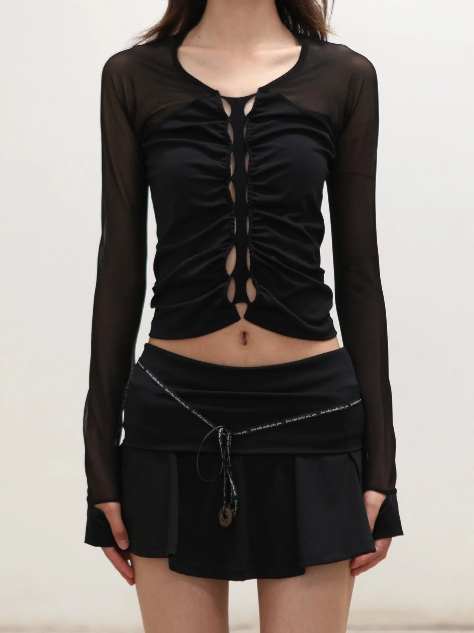 RUI built 25 autumn and winter sports cuffed shorts skirt RUI-RAW25WV08-Onyx black - Image 6