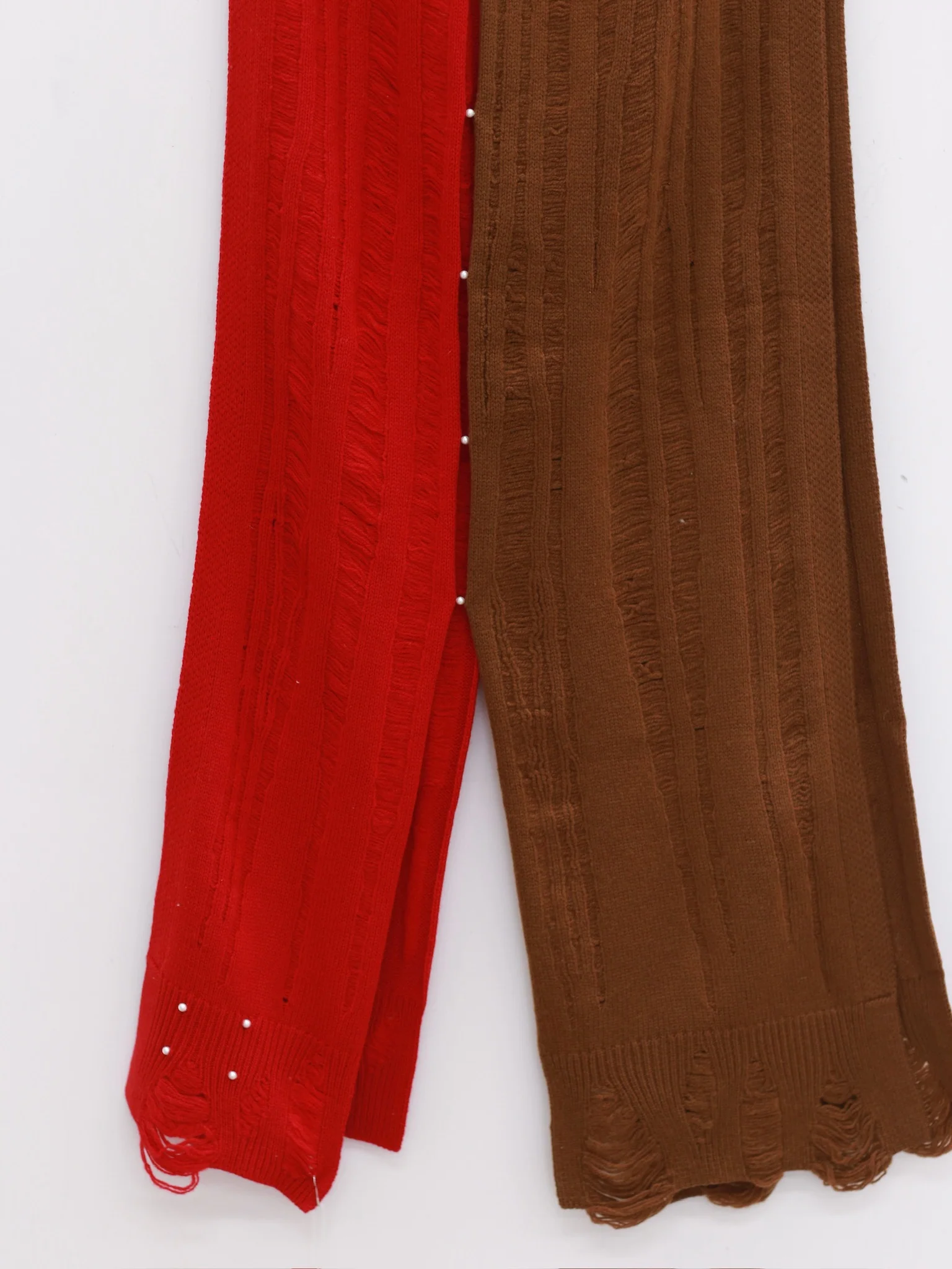 RUI built 25 autumn and winter wool floating line color matching scarf RUI-RAW25AC02-Caramel+Ruby Caramel+Ruby Caramel+Red - Image 3