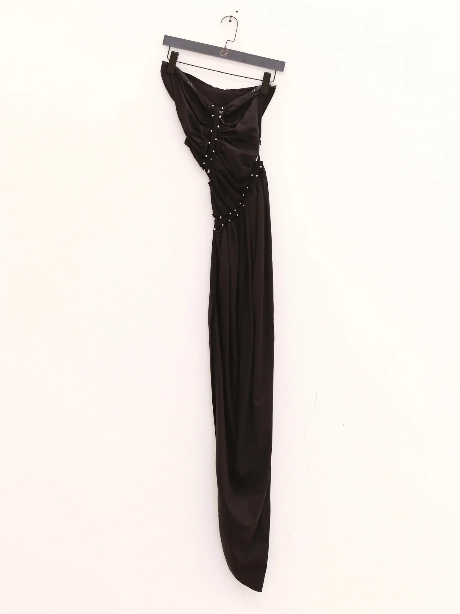 RUI built 25 spring and summer one-shoulder stitching pleated dress RUI-RSS25WV12-HEI Black Onyx - Image 5