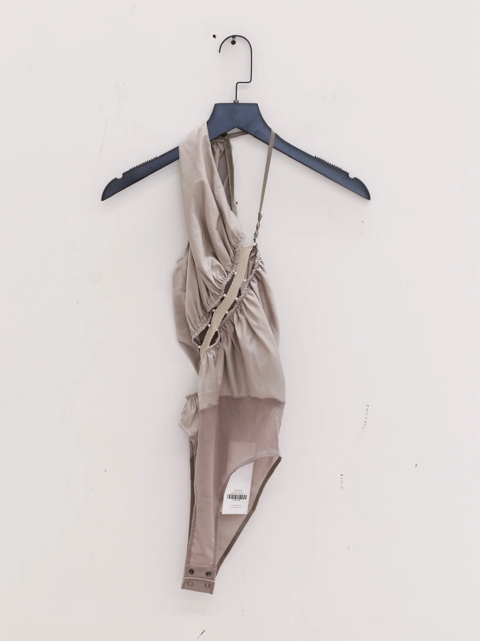 RUI built 25 spring and summer one-shoulder stitching pleated jumpsuit RUI-RSS25WV11-HUI Gray Smoke - Image 2