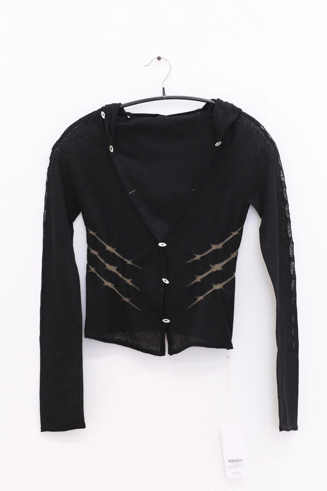RUI built 25 spring and summer thorn intarsia hoodie RUI-RSS25KN03-HEI black