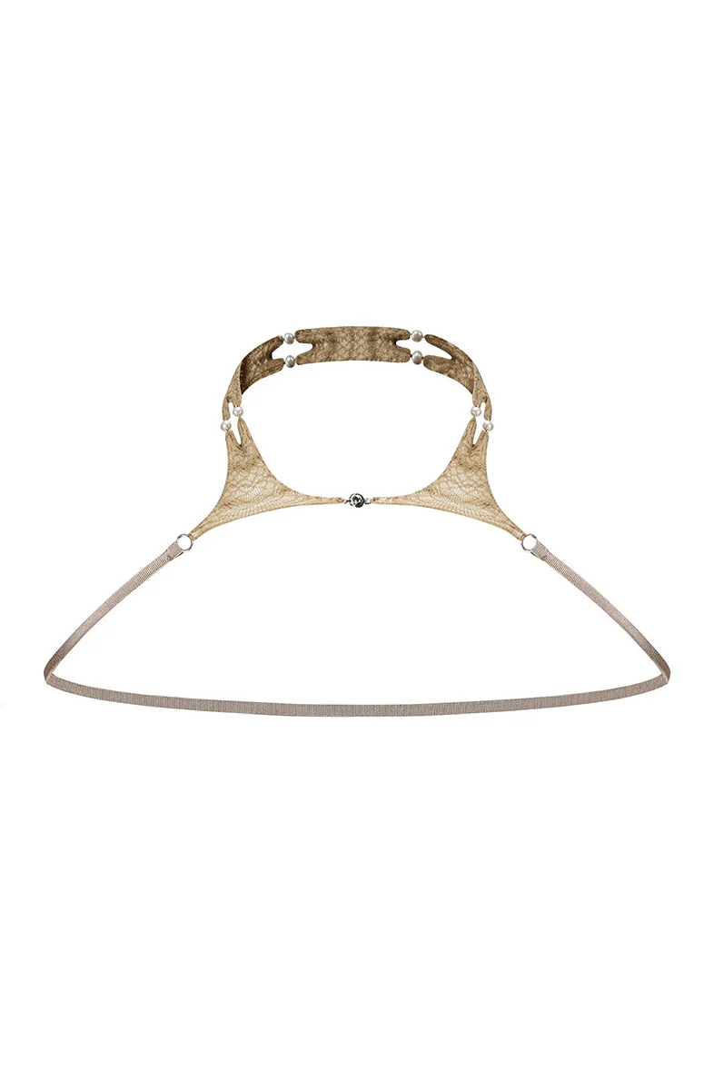 RUI built 26 Early Spring Elastic Halter Necklace Accessory RUI-S26SF04CO1-Coffee