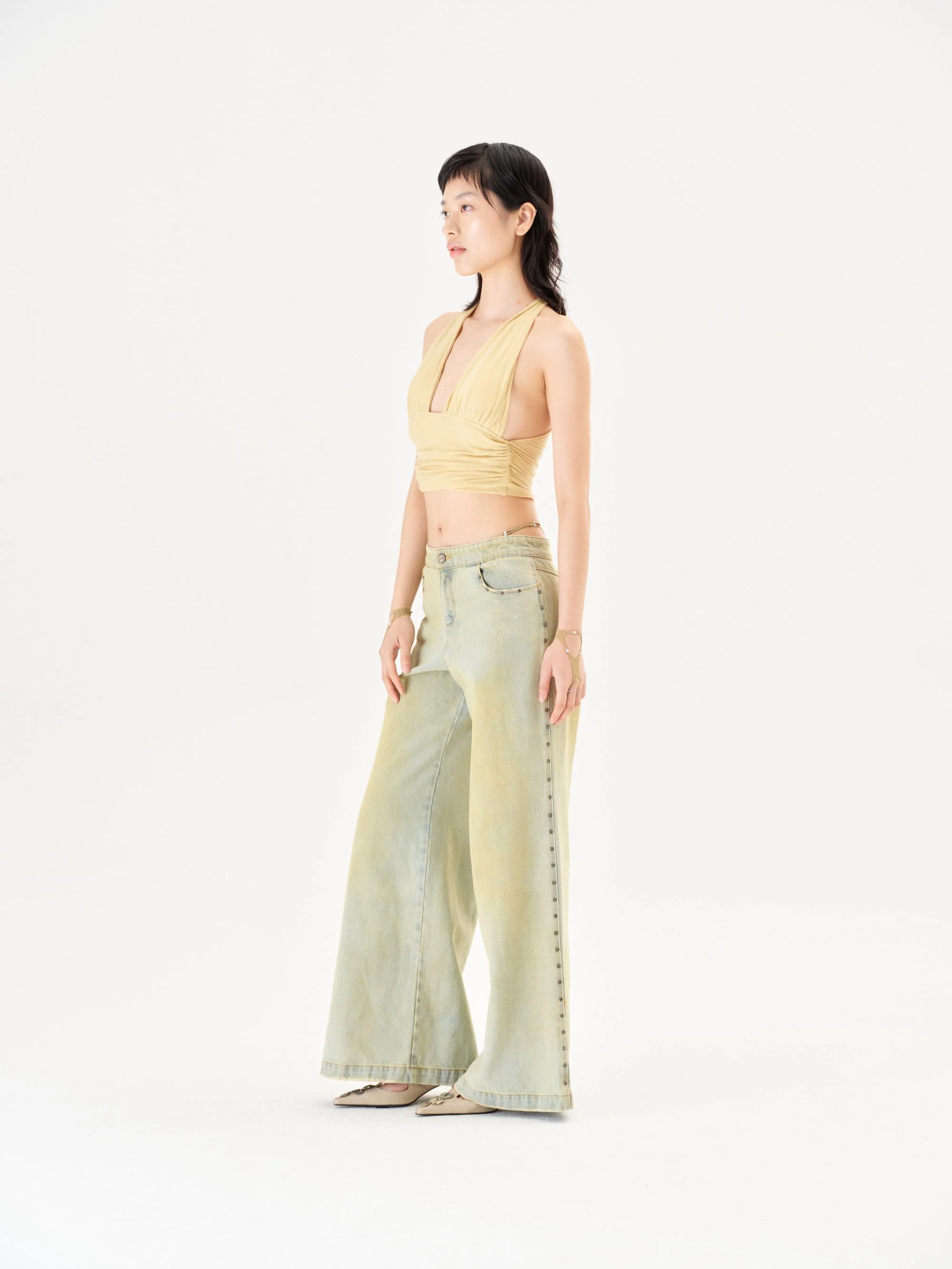 RUI built 26 Early Spring Knot Halter Neck Top Vest RUI-S26WV01WHS-Wheat - Image 12