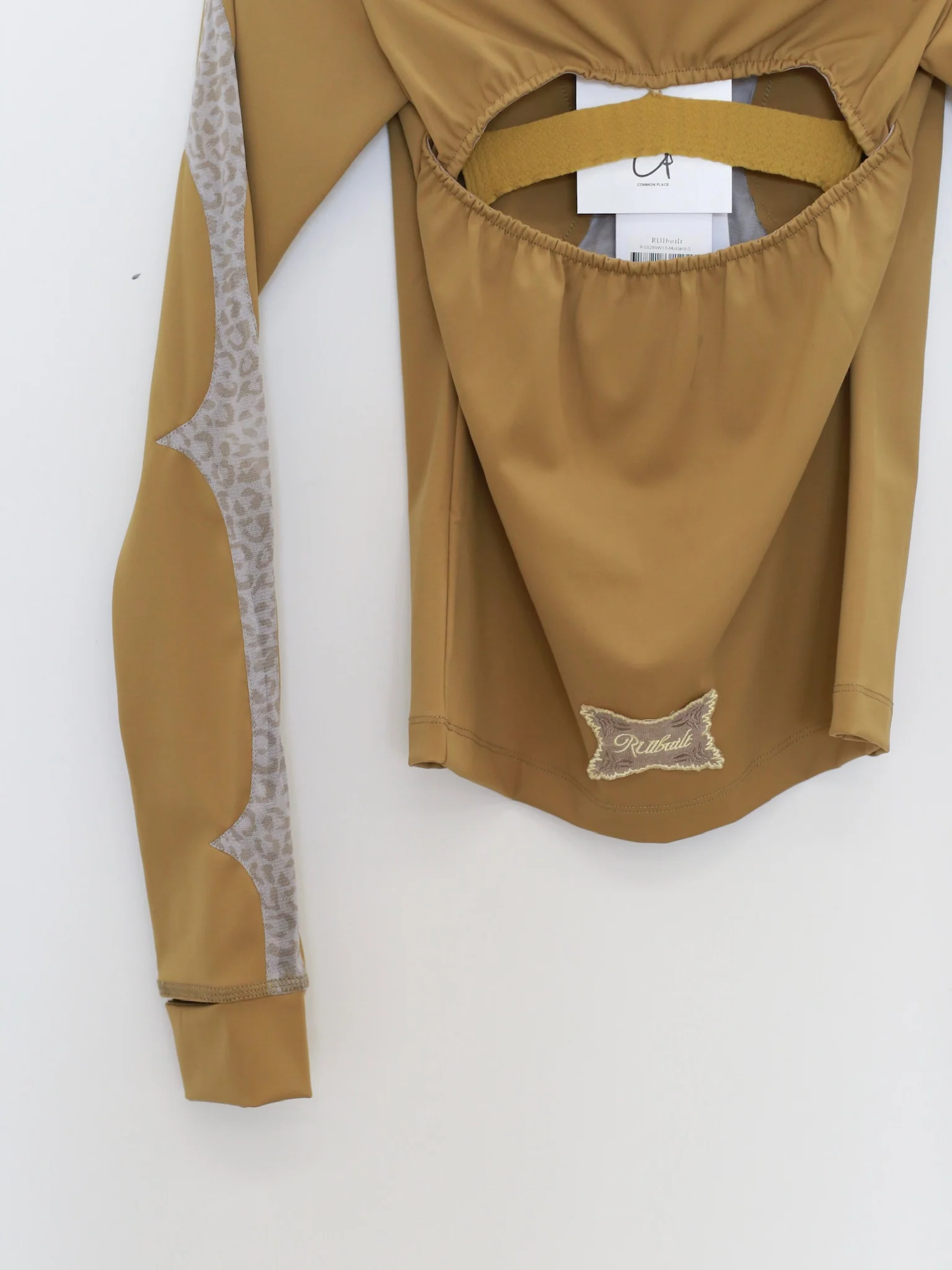 RUI built 26 Early Spring Thorn Patchwork Leopard Print Mesh Sports Jacket RUI-S26WV13-Mustard Mustard Yellow - Image 6