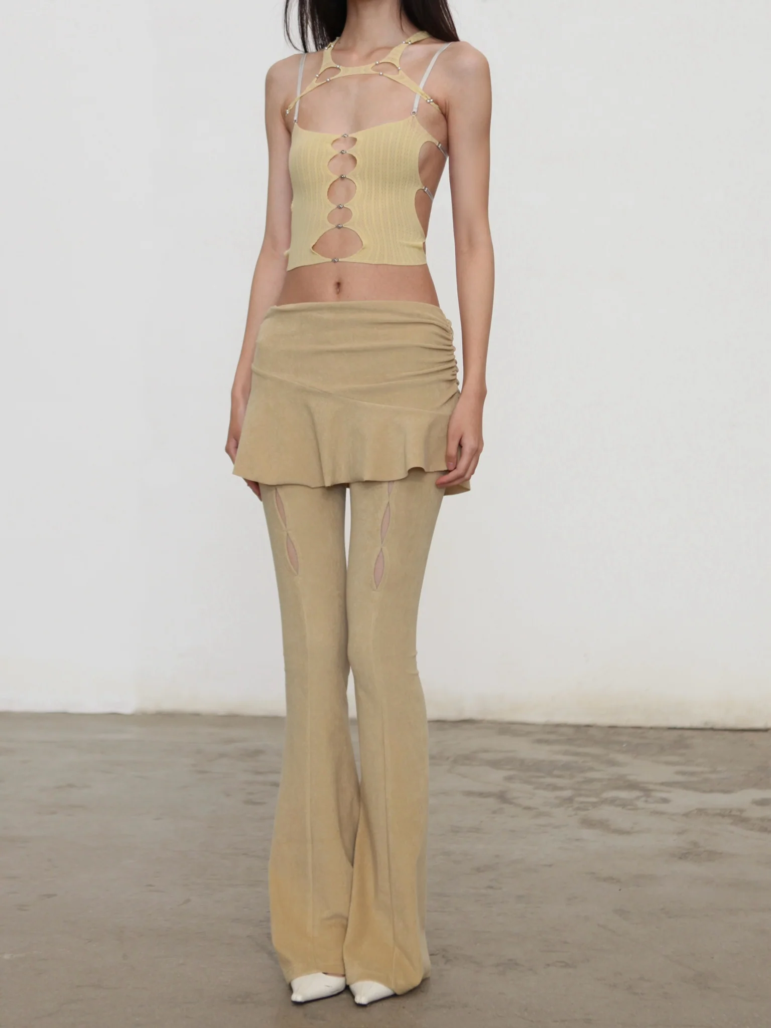 RUI built 26 Early Spring Three-Piece Button Camisole RUI-S25SF01BU1-Butter Creamy Yellow - Image 3