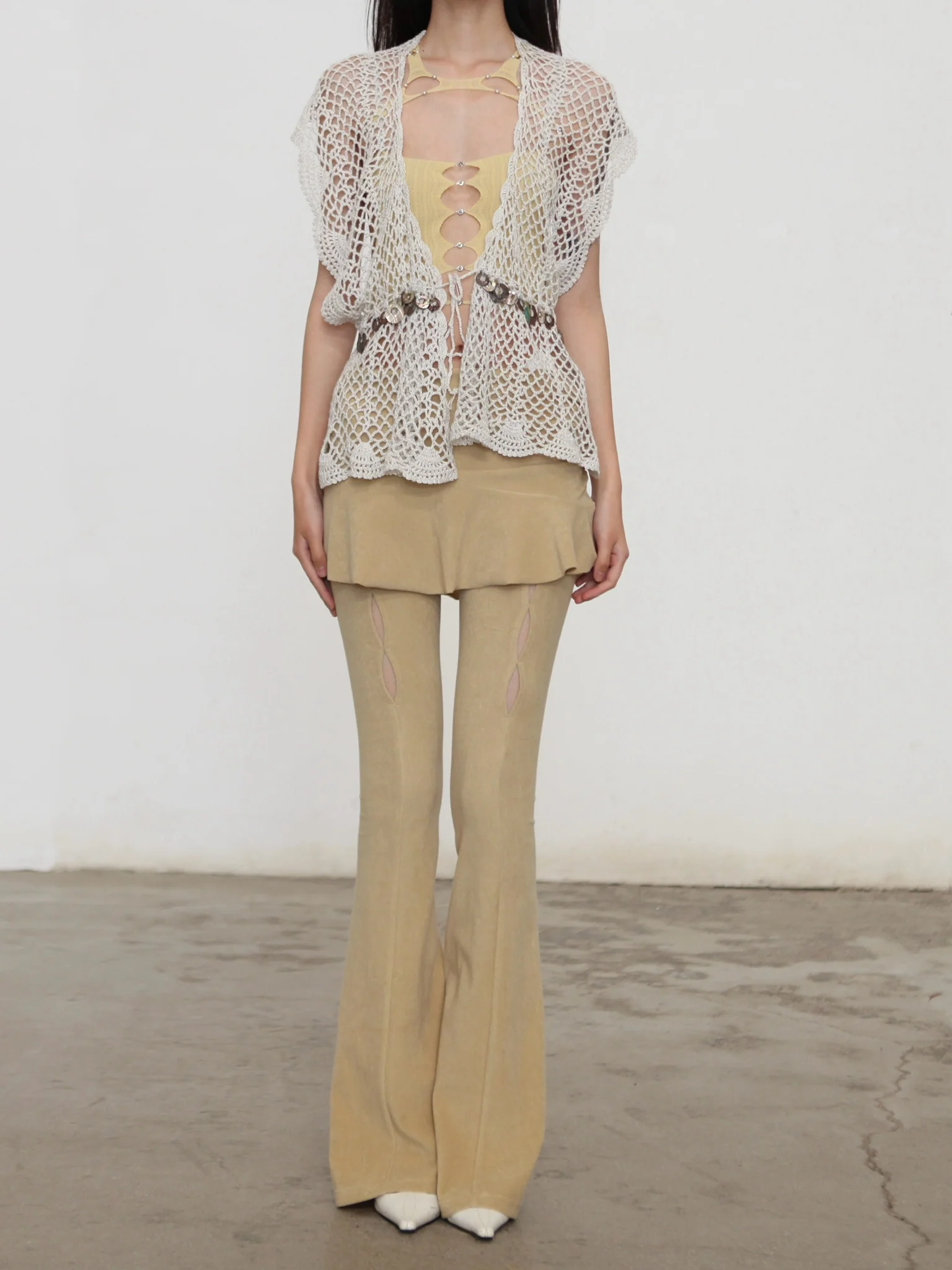RUI built 26 Early Spring Three-Piece Button Camisole RUI-S25SF01BU1-Butter Creamy Yellow - Image 6