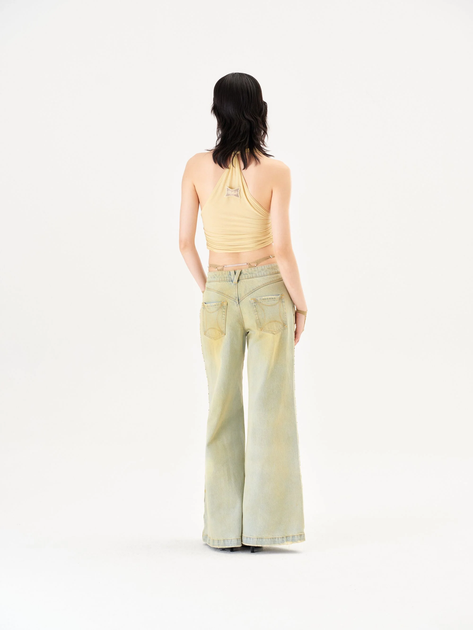 RUI Built 26 Early Spring Wide-Leg Jeans with Thin Straps and Rivets RUI-S26WV26-Sun-faded Blue Retro Blue - Image 23