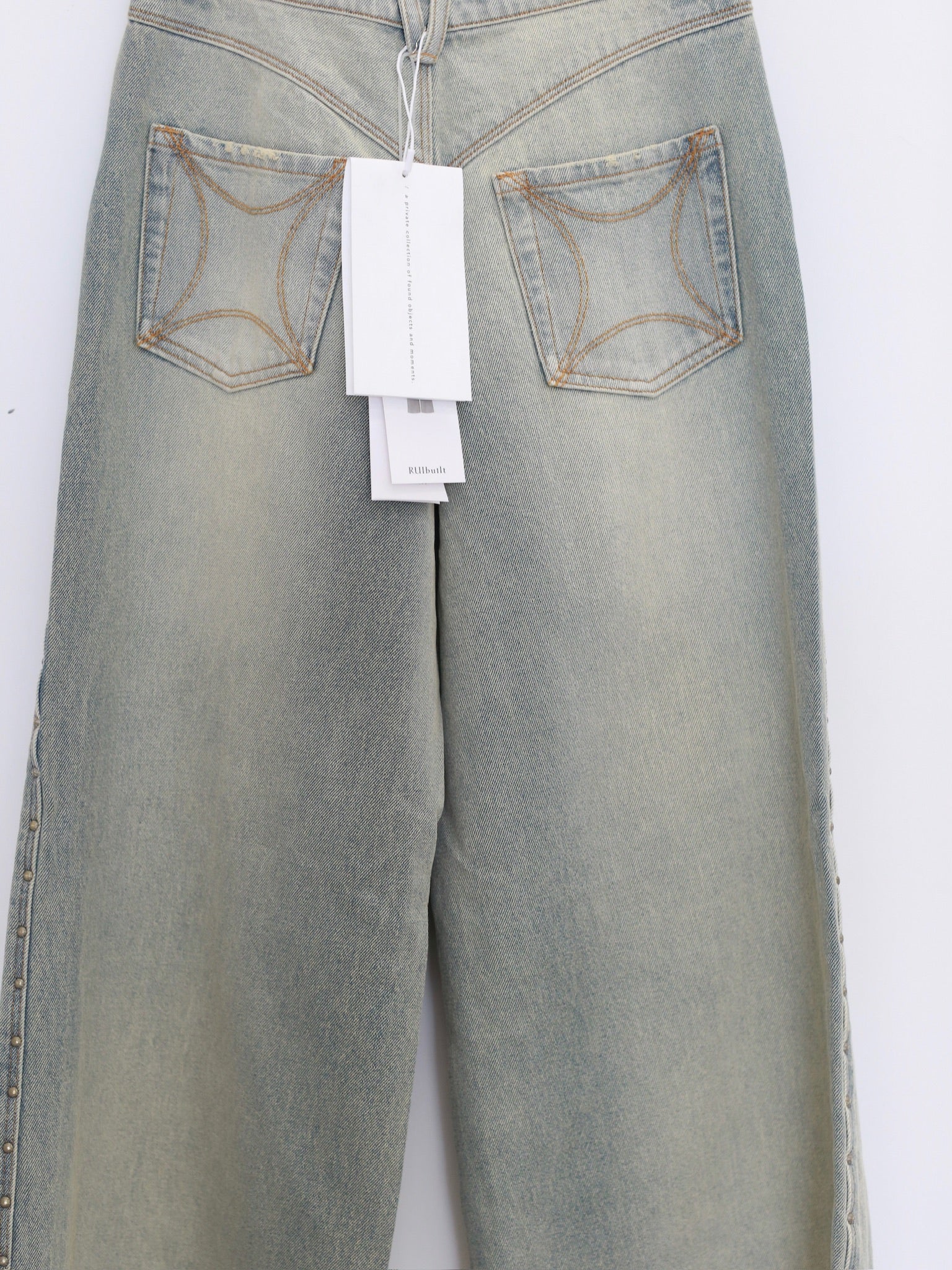 RUI Built 26 Early Spring Wide-Leg Jeans with Thin Straps and Rivets RUI-S26WV26-Sun-faded Blue Retro Blue - Image 4