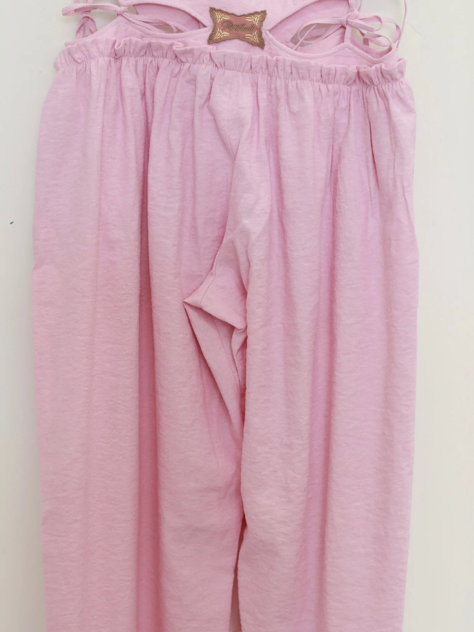 RUI built 26 Spring/Summer Linen-Feel Silk Hollow-Out Casual Pants RUI-S26WV16-Cameo Rose - Image 4