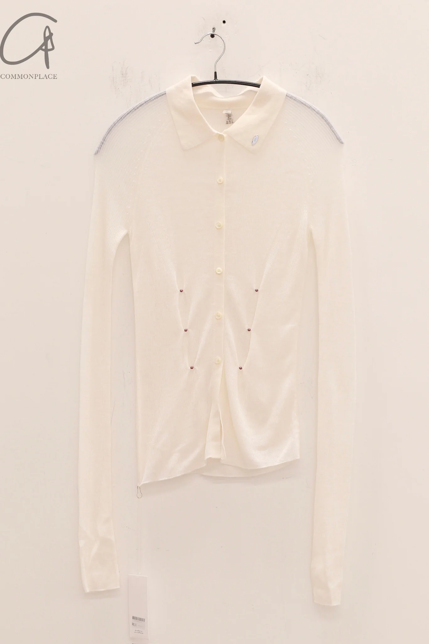 RUI built beaded wool shirt RUI-RAW24KN05-BAI Vapor White - Image 4