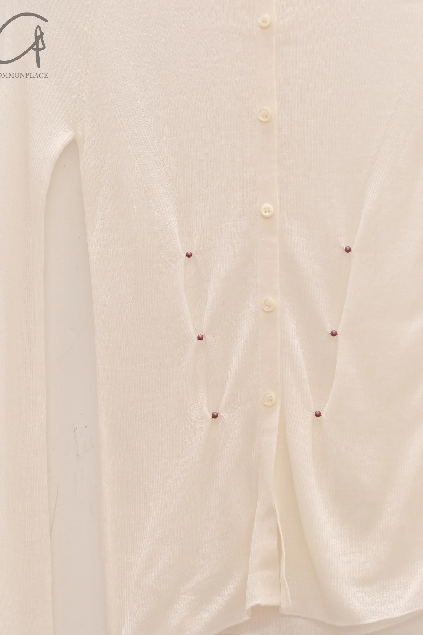 RUI built beaded wool shirt RUI-RAW24KN05-BAI Vapor White - Image 5
