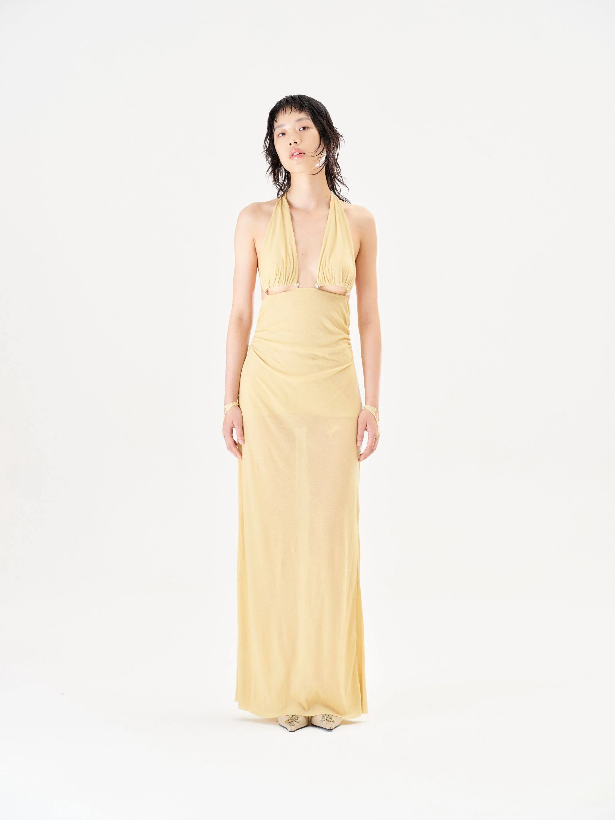 RUI built Spring/Summer 2026 Halter Backless Dress RUI-S26WV04-Wheat (Wheat Yellow) - Image 6