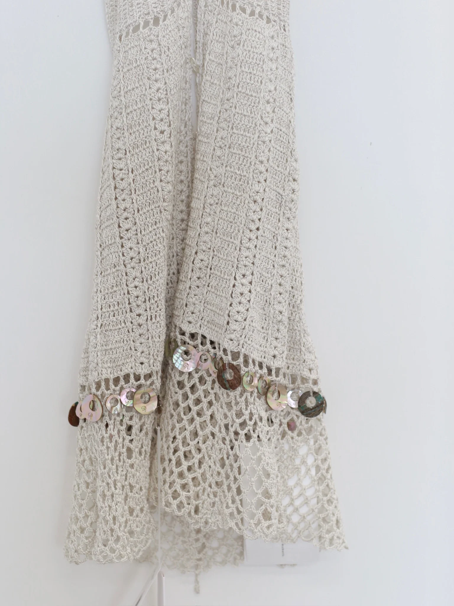 RUI built Spring/Summer 2026 Hand-crocheted Shell-embellished Dress RUI-S26CR03-Vapor White - Image 8