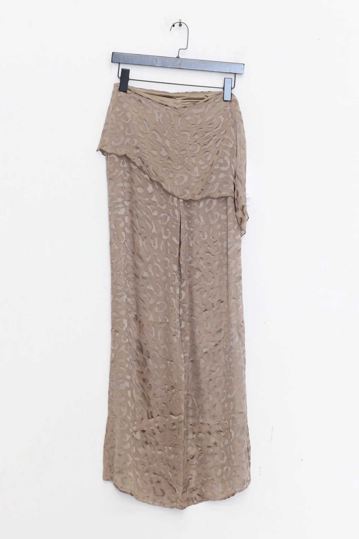 RUI built Spring/Summer 2026 Silk Leopard Print Burnout Skirt Pants RUI-S26WV20-Marsh (Marsh Color) - Image 2