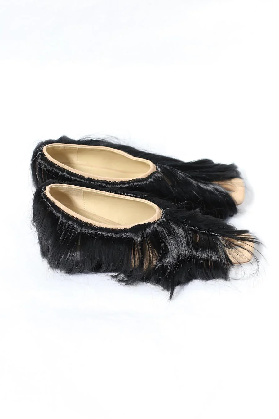 RUI Cutout Long Hair Pumps RUI-RAW22SH01-TUO Ficelle w onyx hair Camel Upper with Black Long Hair