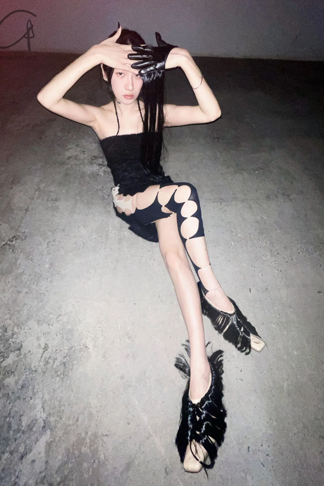RUI Cutout Long Hair Pumps RUI-RAW22SH01-TUO Ficelle w onyx hair Camel Upper with Black Long Hair - Image 13