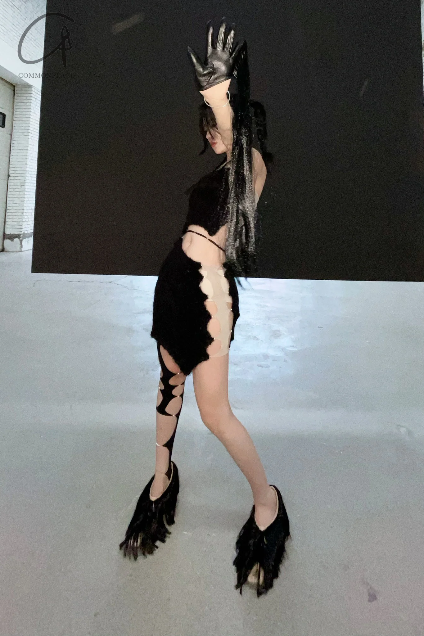 RUI Cutout Long Hair Pumps RUI-RAW22SH01-TUO Ficelle w onyx hair Camel Upper with Black Long Hair - Image 17