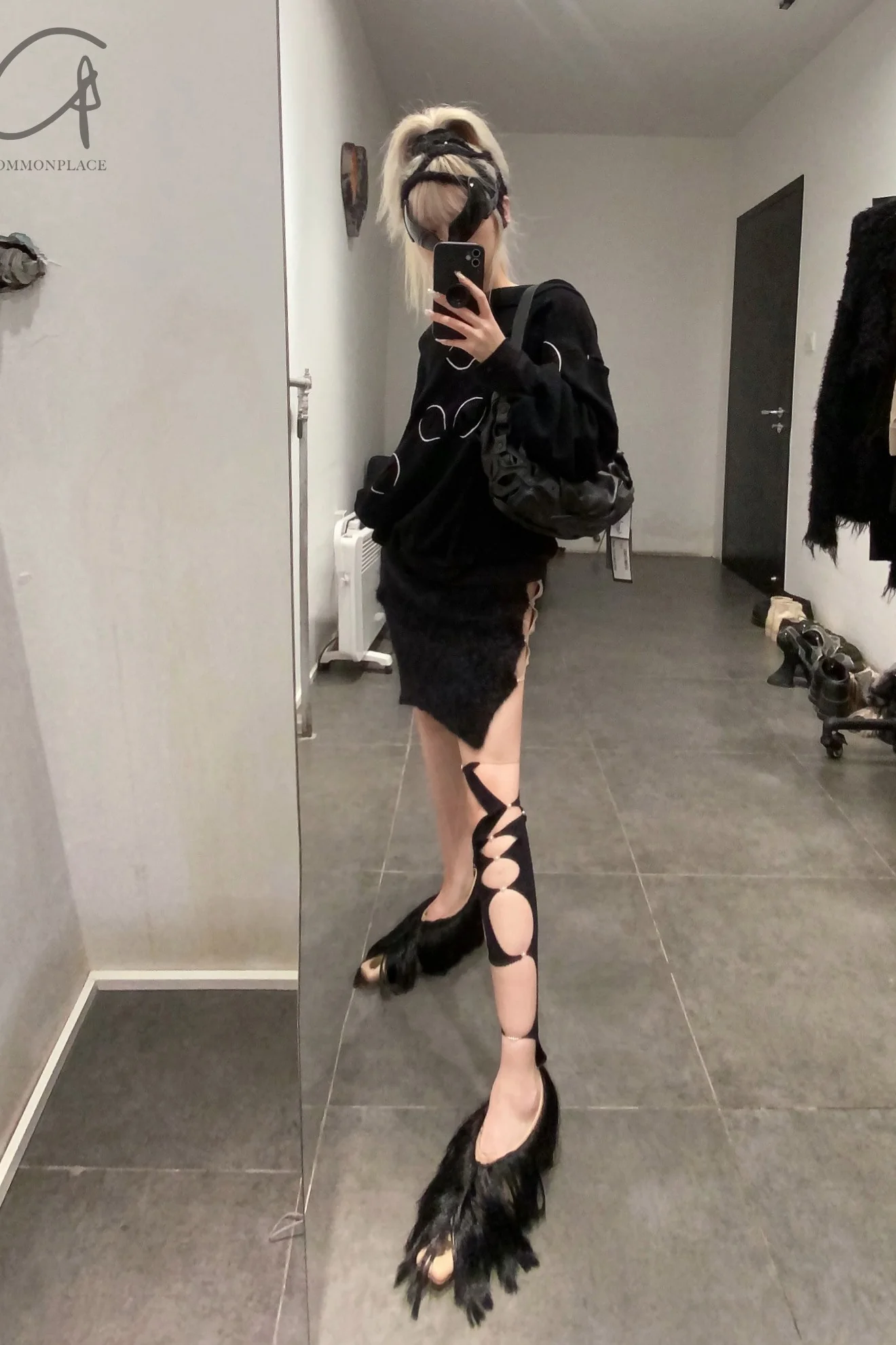 RUI Cutout Long Hair Pumps RUI-RAW22SH01-TUO Ficelle w onyx hair Camel Upper with Black Long Hair - Image 19
