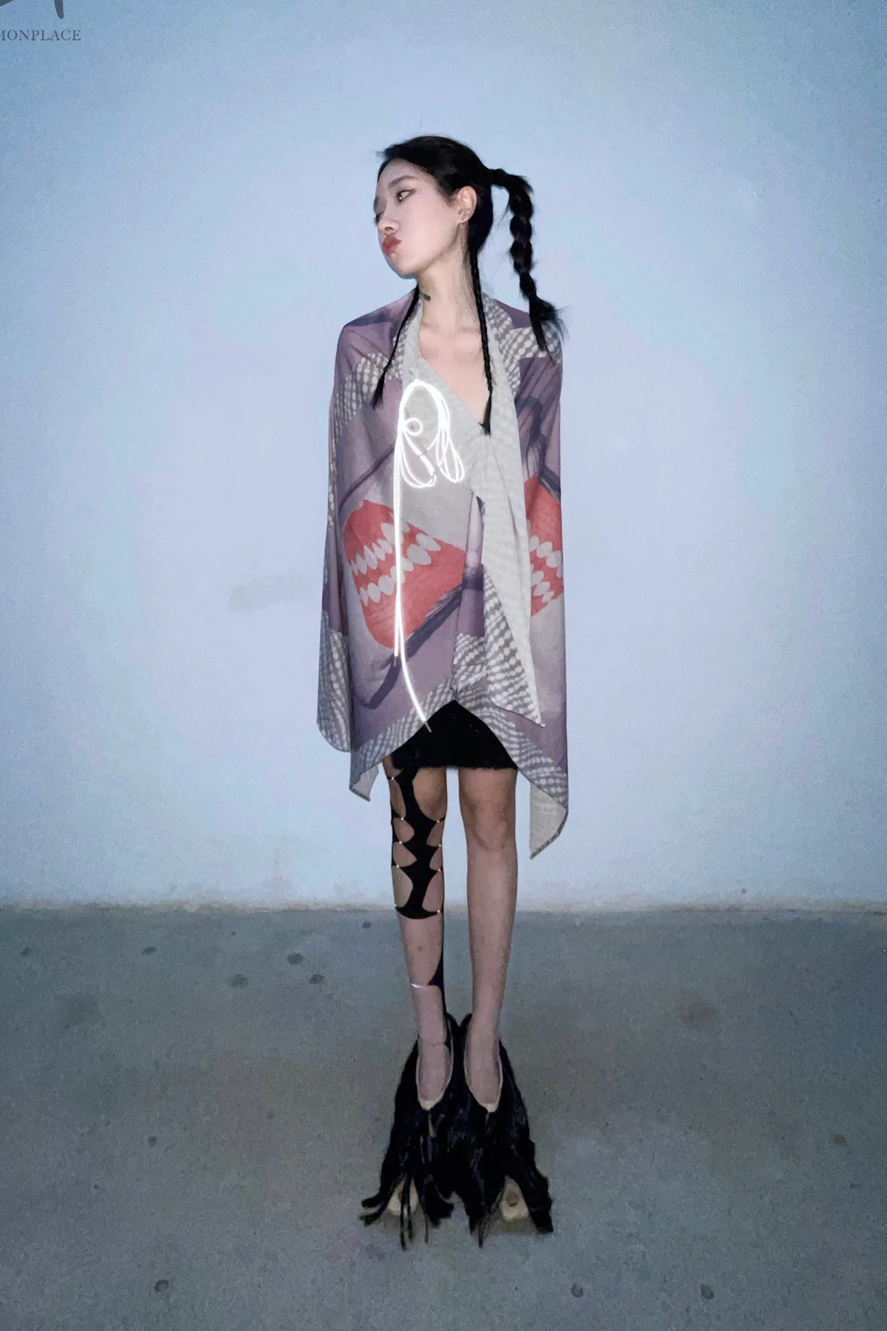 RUI Cutout Long Hair Pumps RUI-RAW22SH01-TUO Ficelle w onyx hair Camel Upper with Black Long Hair - Image 20