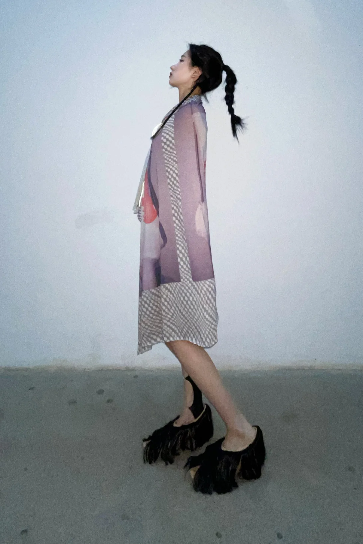RUI Cutout Long Hair Pumps RUI-RAW22SH01-TUO Ficelle w onyx hair Camel Upper with Black Long Hair - Image 22