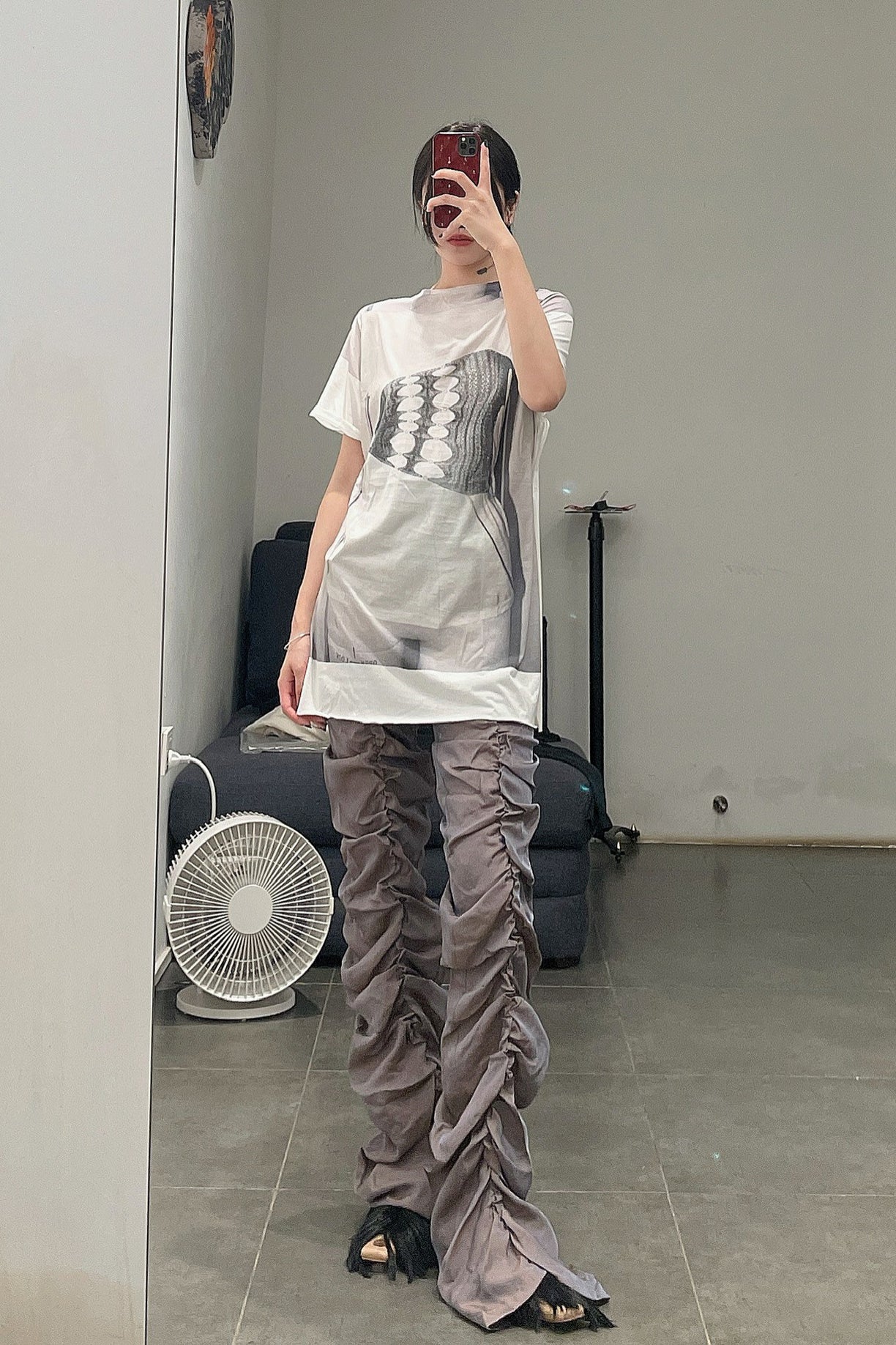 RUI Cutout Long Hair Pumps RUI-RAW22SH01-TUO Ficelle w onyx hair Camel Upper with Black Long Hair - Image 26
