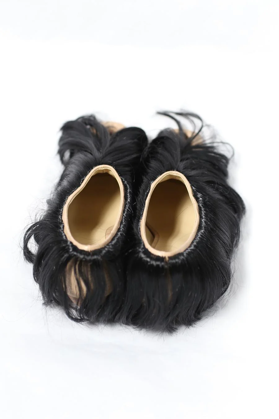 RUI Cutout Long Hair Pumps RUI-RAW22SH01-TUO Ficelle w onyx hair Camel Upper with Black Long Hair - Image 3