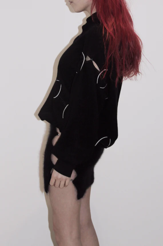 RUI Embroidered Hoodie RAW22WV03 Onyx&Luminous Black & Luminous - Image 9
