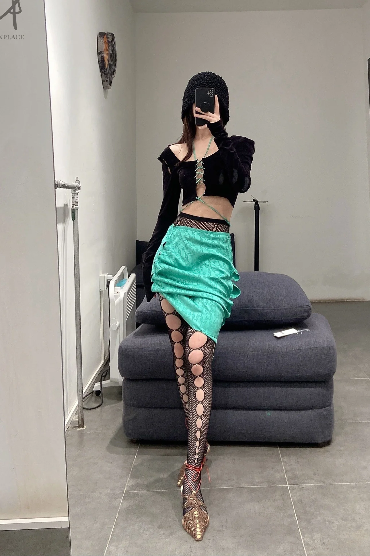 Rui Zhou JW02 Series Pearl Mesh Toe Socks RUI-RSS22JW02-HEI Onyx Black - Image 8