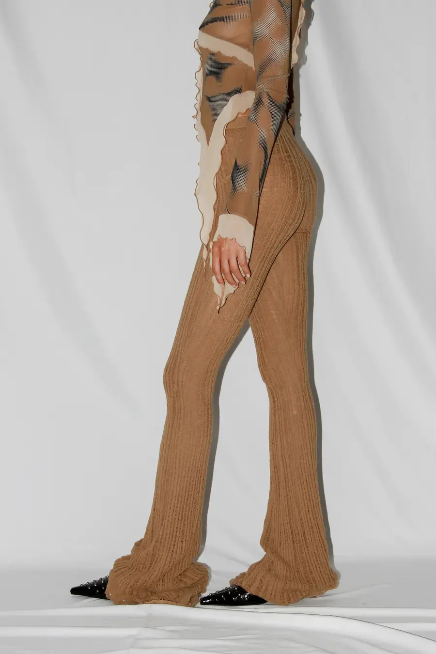 RUI floating line bell pants RSS24KN10 coffee - Image 6