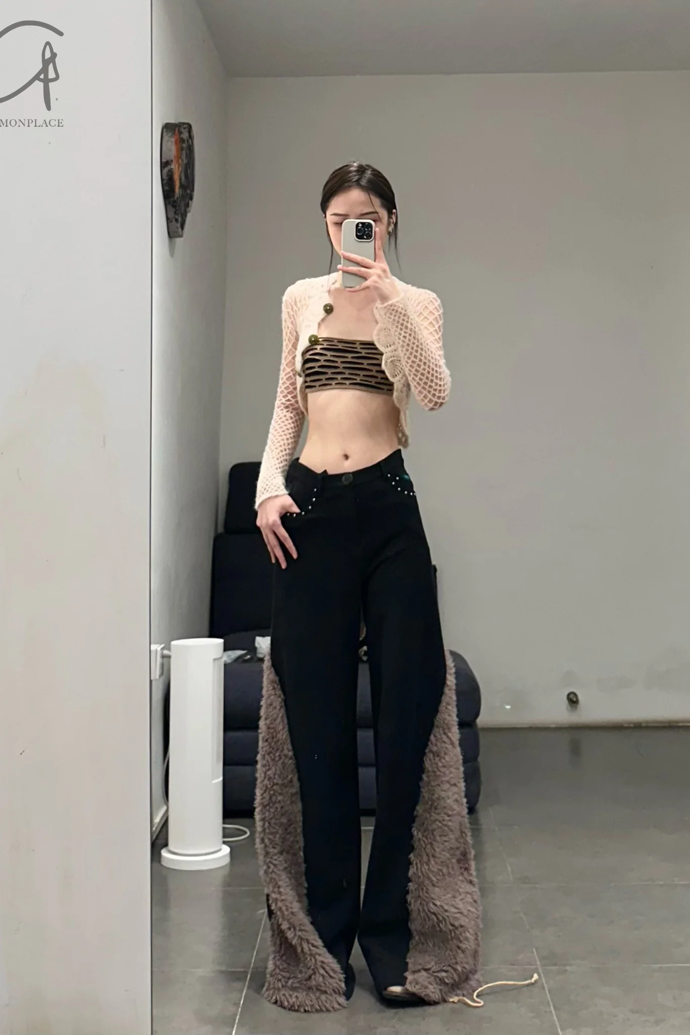 RUI hand hook mesh cardigan RAW23CR01 beige - Image 17