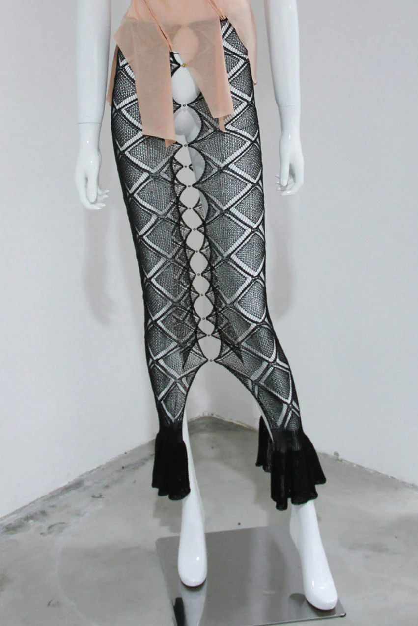 RUI hollow knitted half skirt RSS23KN13 ONYX black - Image 10