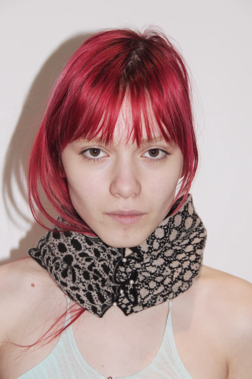 RUI Jacquard Cashmere Scarf RAW22AC02 Onyx&Ficelle Black&Camel Brown - Image 2