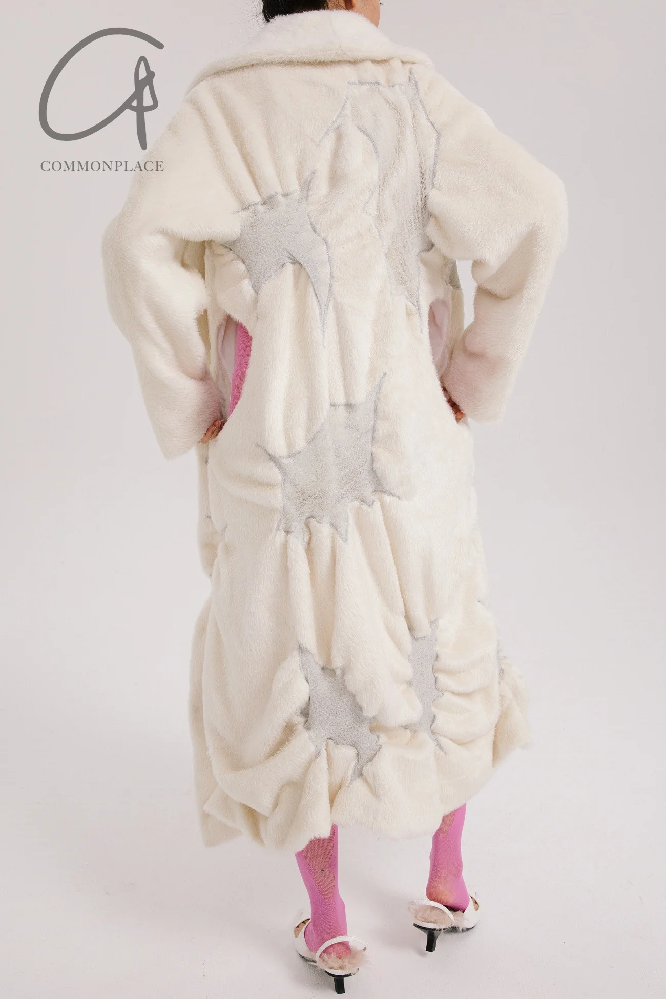 RUI Long Coat with Special Texture RUIFW21WV03 White Vapor - Image 5