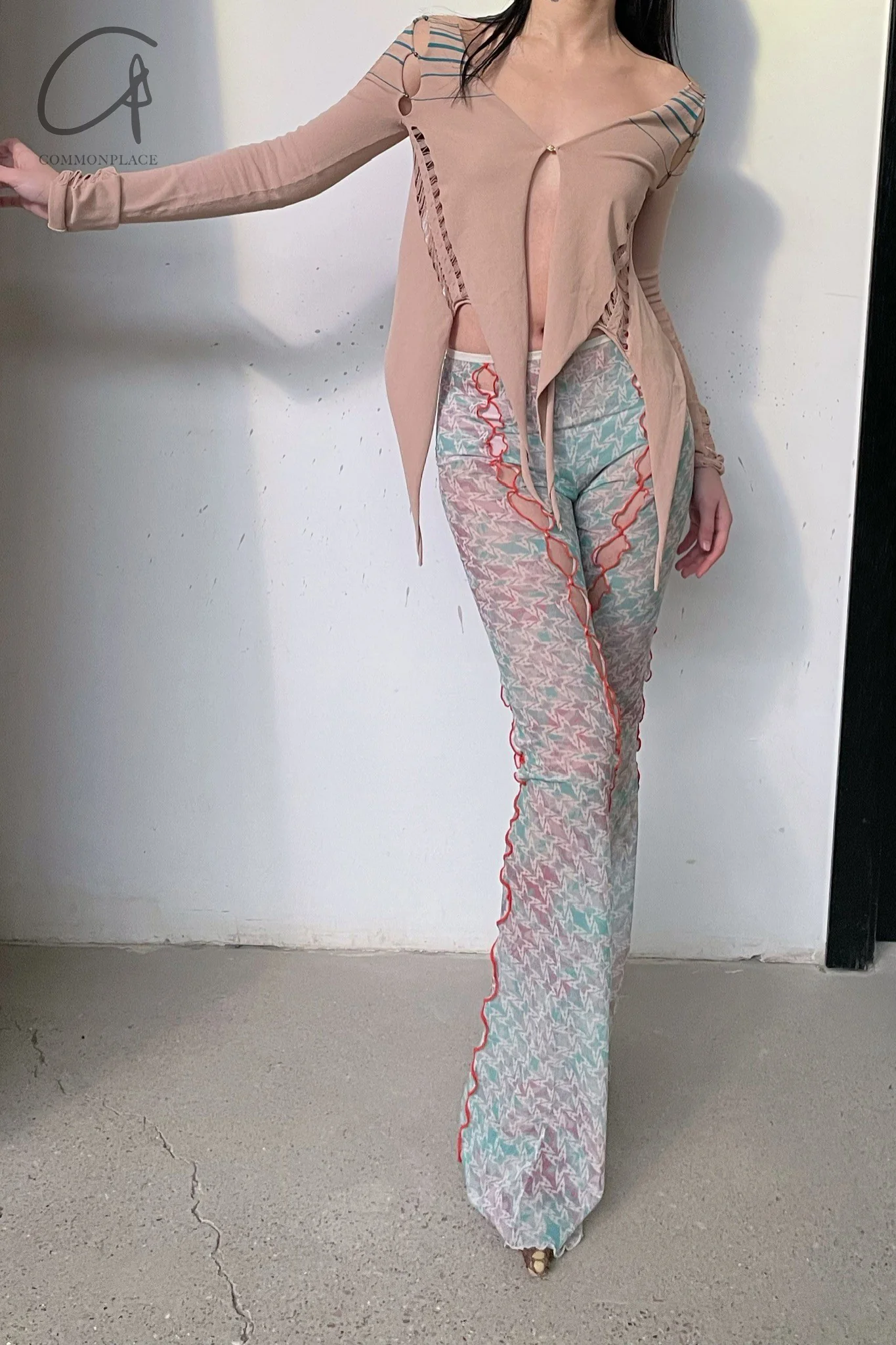RUI Mesh Flared Pants RSS22WV02 Printed - Image 12