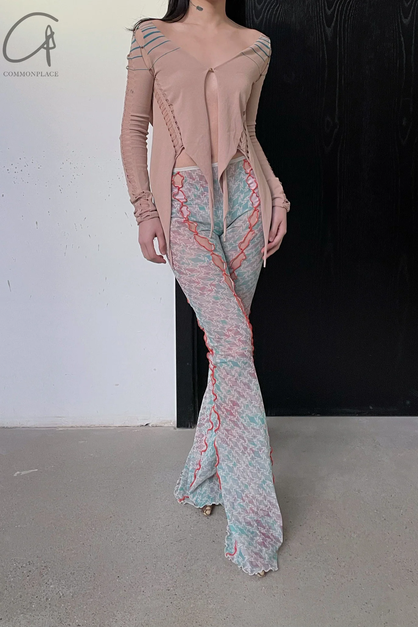RUI Mesh Flared Pants RSS22WV02 Printed - Image 13