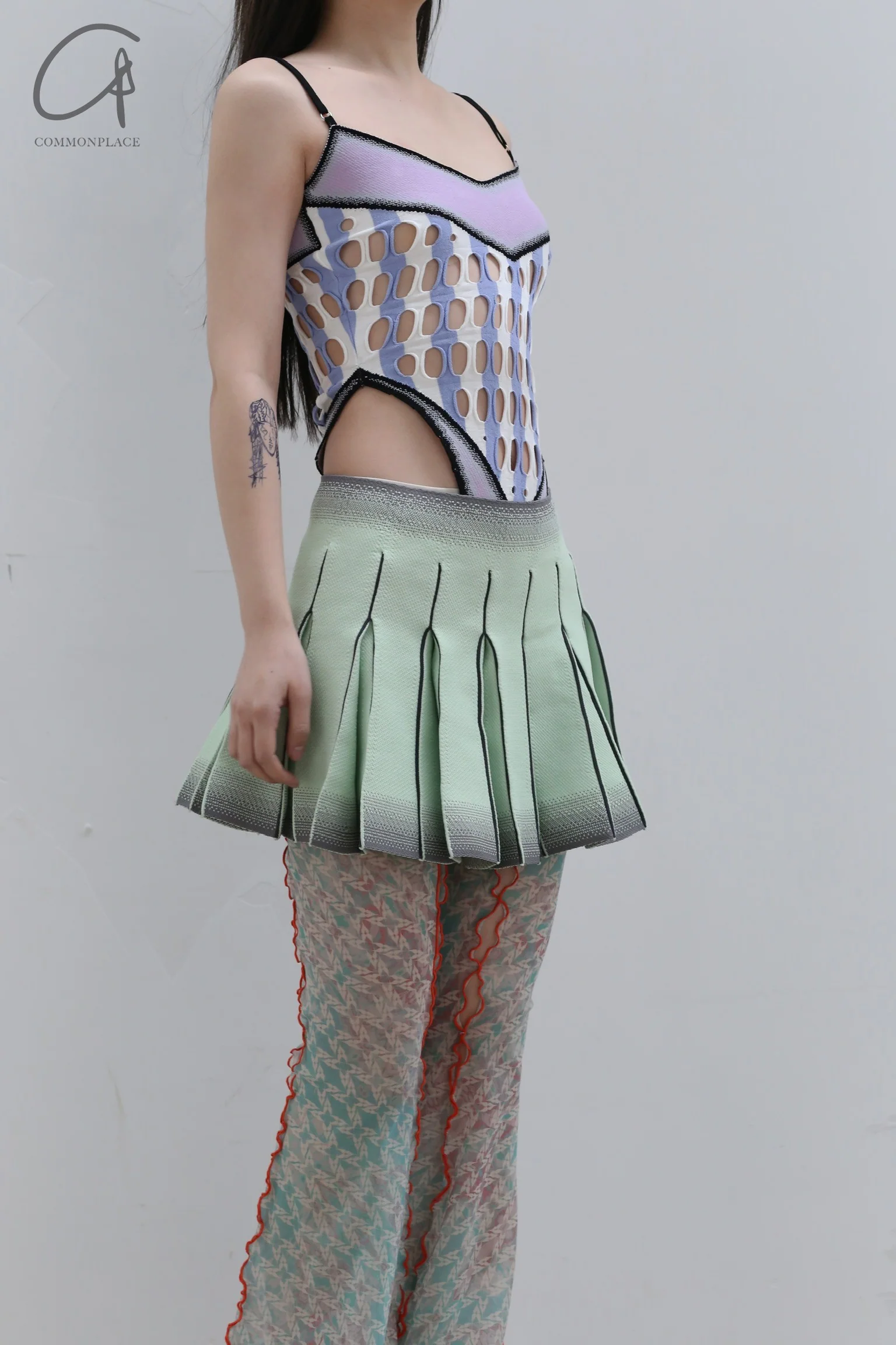 RUI Mesh Flared Pants RSS22WV02 Printed - Image 27