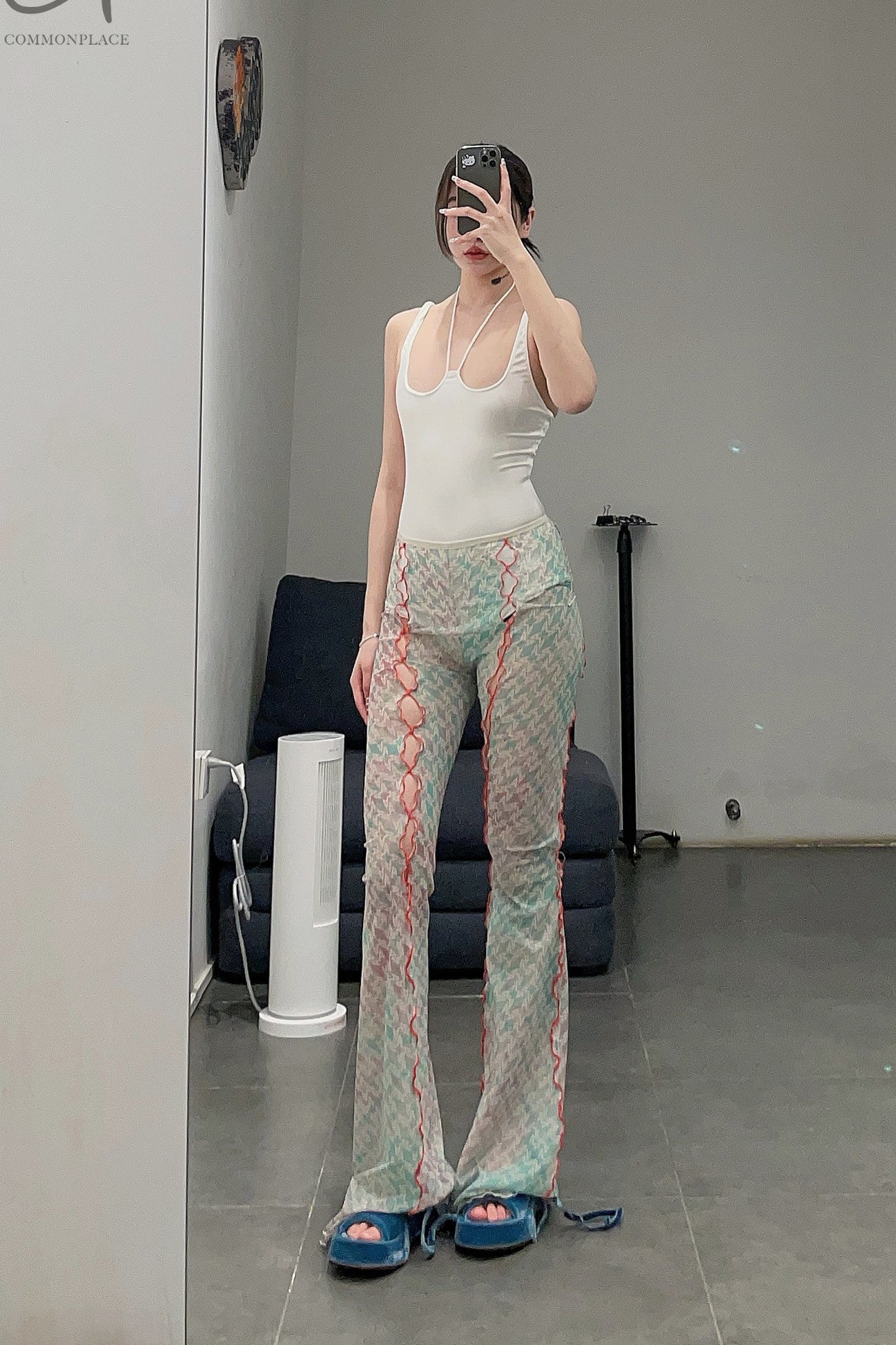 RUI Mesh Flared Pants RSS22WV02 Printed - Image 47