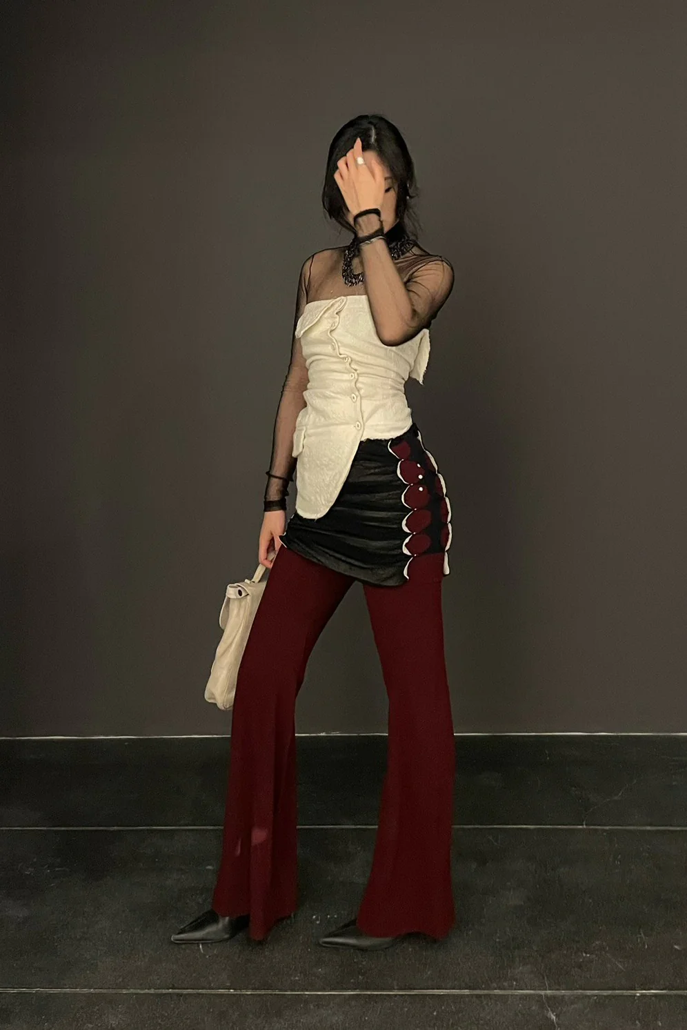 RUI Mesh Mini Skirt RSS23WV02 Black - Image 19