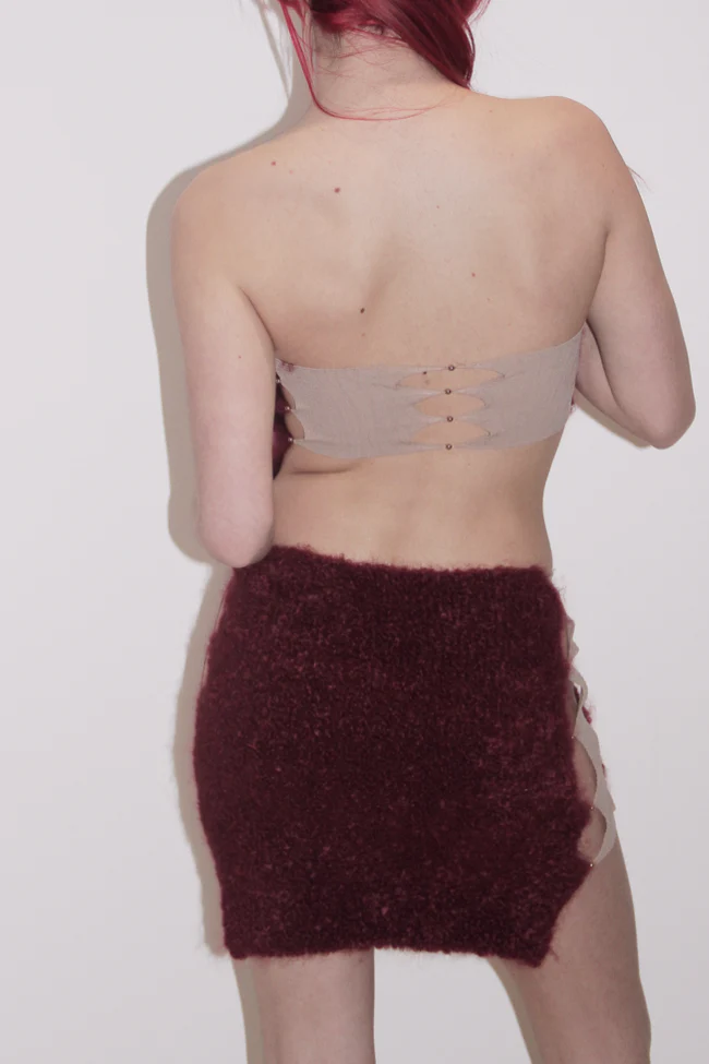 RUI Miniskirt RAW22KN08 Merlot&Ficelle Crimson & Camel Brown - Image 8