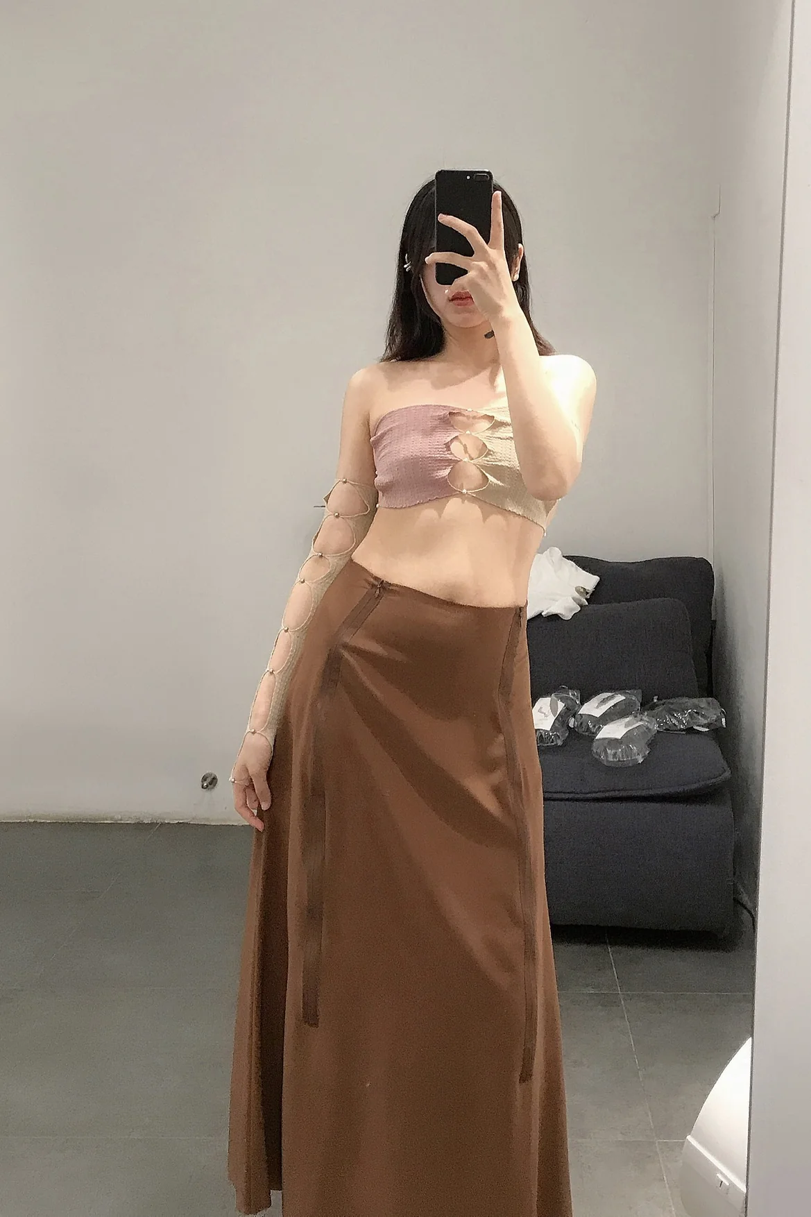 Rui Zhou Pearl Chain Tube Top Handmade Skin-friendly RUI-R008-AW20-DUOSE Multicolor - Image 8