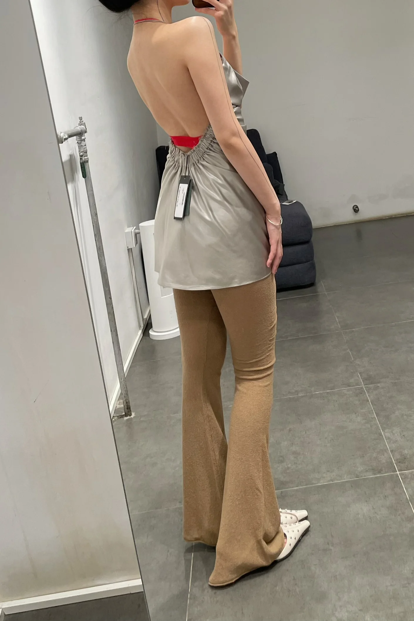 RUI pinplet satin dress RSS24WV17 smoke gray - Image 10