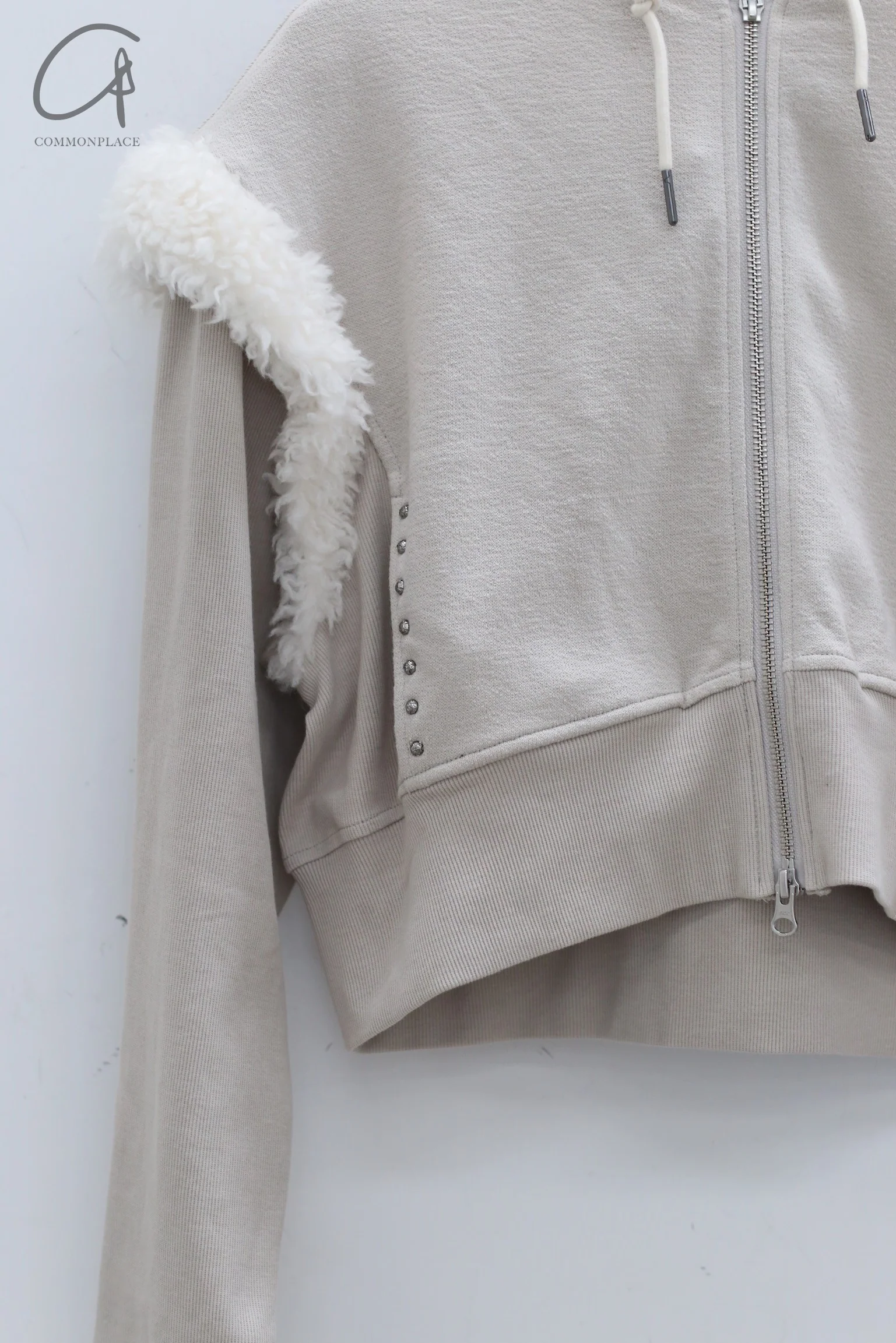 RUI plush three-dimensional stitching sweater RAW23WV06 smoke gray/white - Image 5