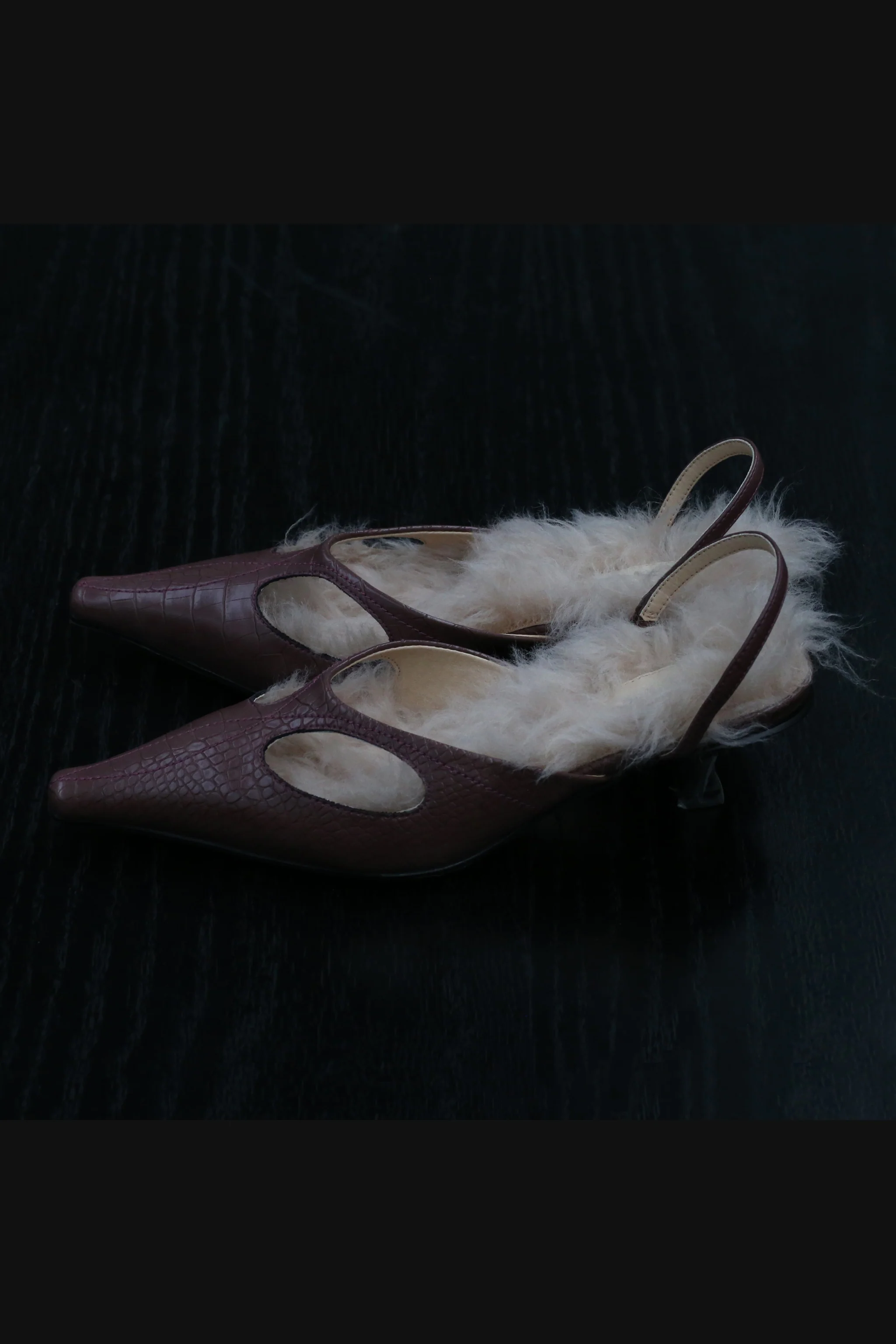 Rui Zhou Pointed Toe Australian Wool High Heel Sandals Series RUI-RUIFW21SH01-ZG Liver Color PR1 - Image 3