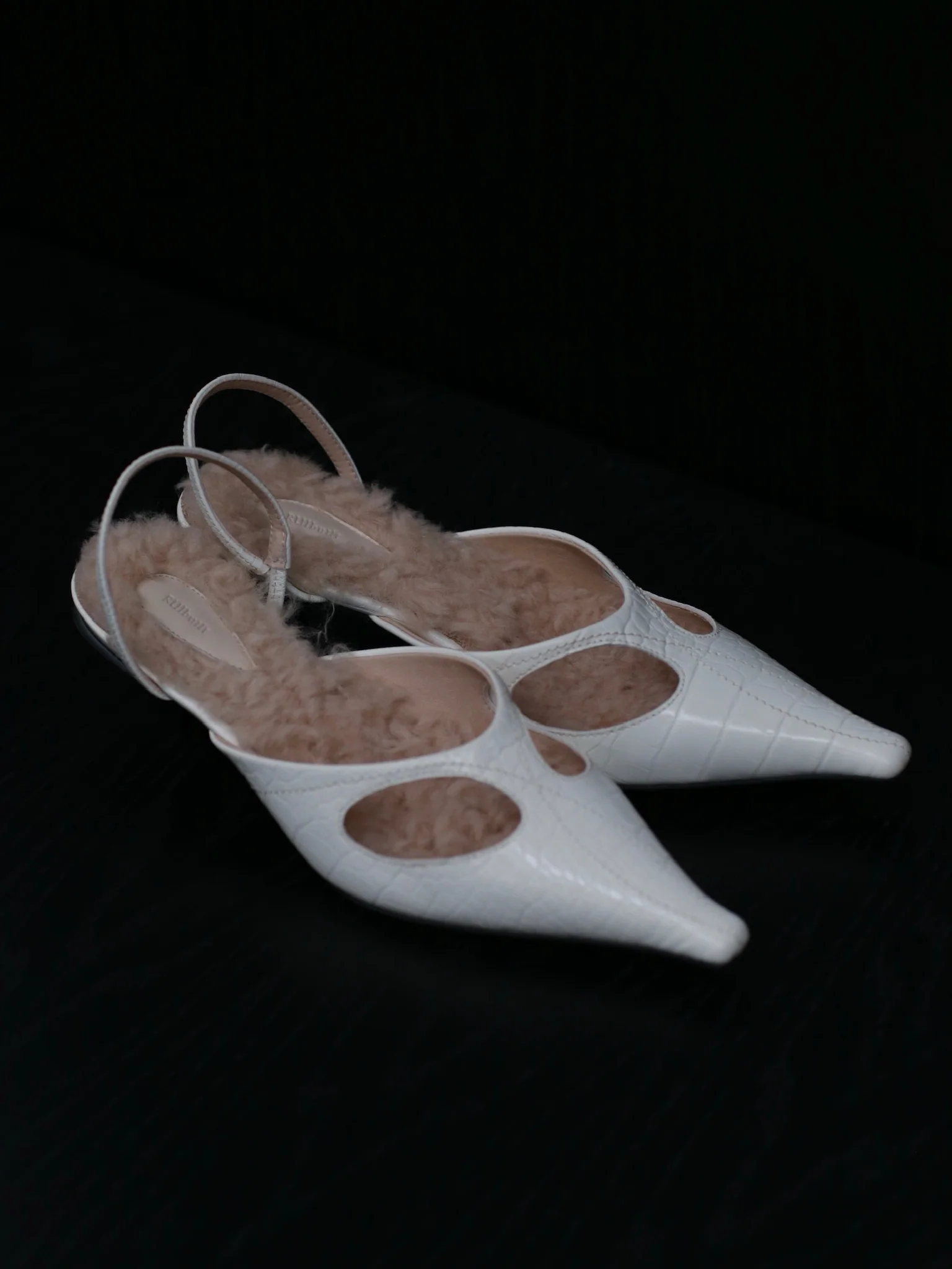 Rui Zhou Pointed Toe Australian Wool High Heel Sandals Series RUI-RUIFW21SH01-BAI White PR1 - Image 3
